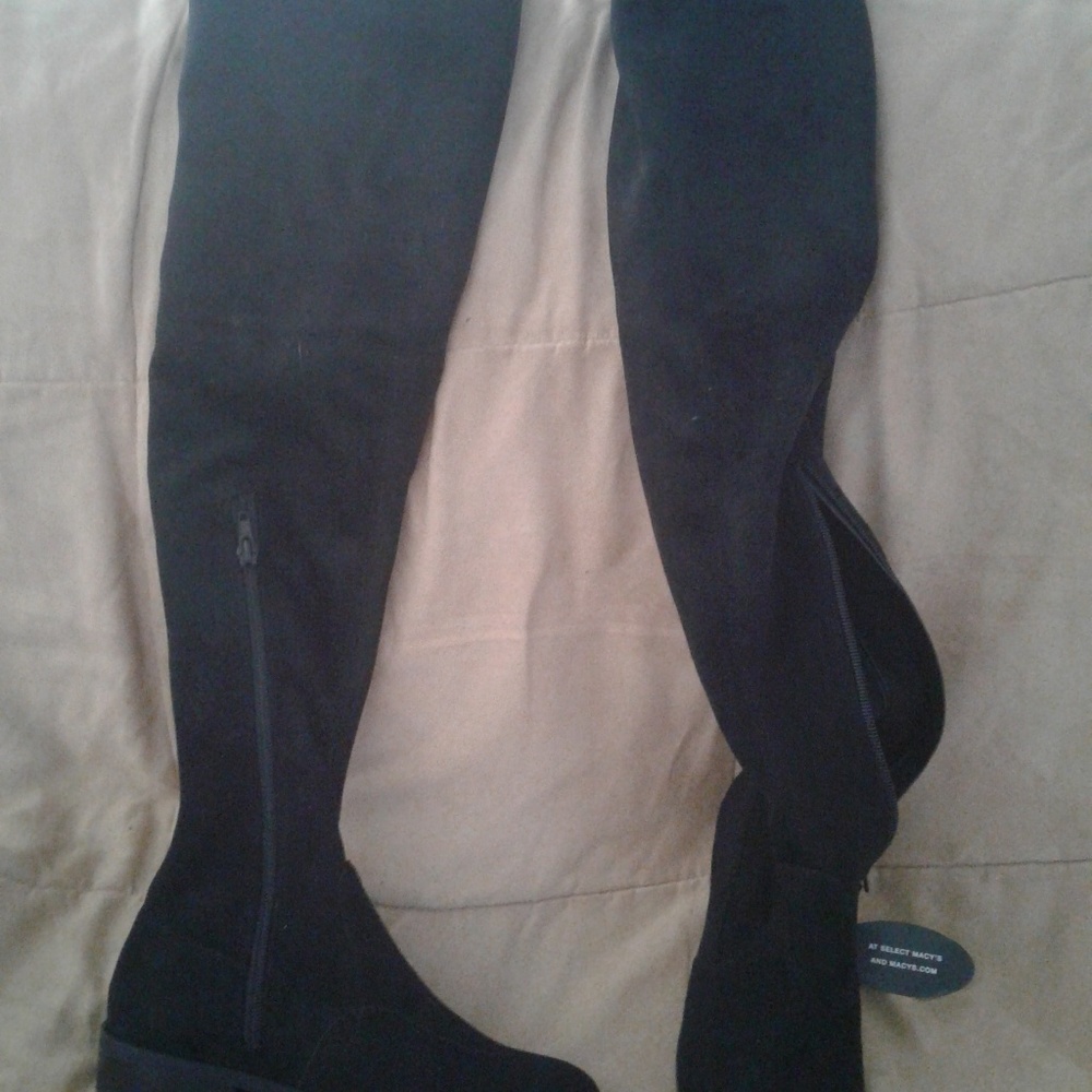 Black Suede thigh high boots